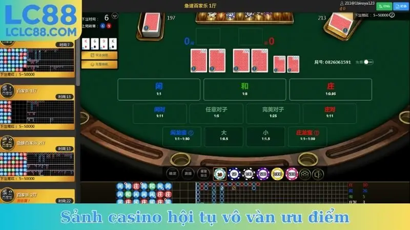 Sảnh casino hội tụ vô vàn ưu điểm